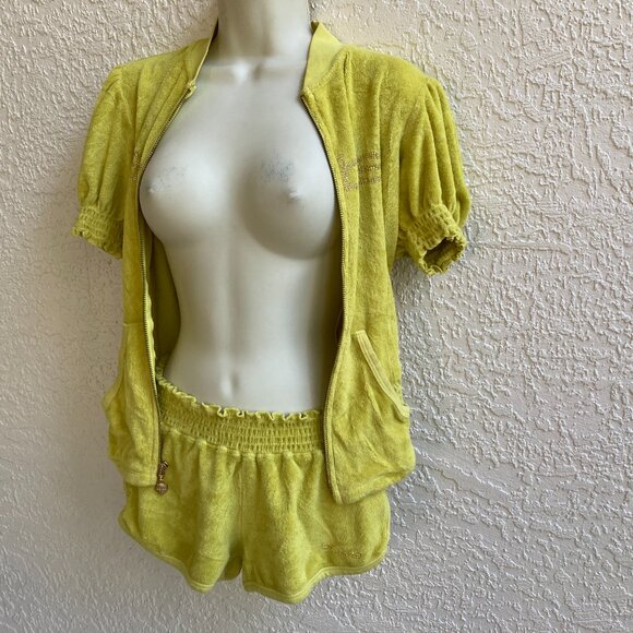 BEBE TRACK SUIT SHORT SET SZ M VINTAGE LOGO RARE SET USA - Picture 6 of 13
